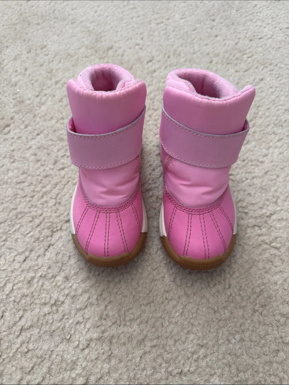 EUC Sorel Kids Pink Winter Boots with Hook-and-Loop Strap - Size 9